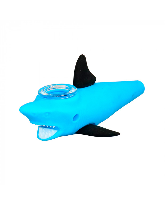 Pipa Silicona Tiburon Vidrio (SLP23)