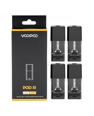 Voopoo - Drag Nano S1 Pod Cartridge - (Pack x4) - Translucent Black