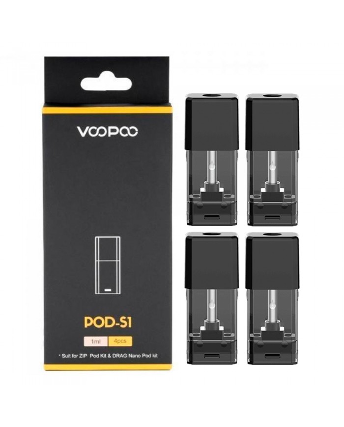 Voopoo - Drag Nano S1 Pod Cartridge - (Pack x4) - Translucent Black Voopoo - Drag Nano S1 Pod Cartridge - (Pack x4) - Translucent Black
